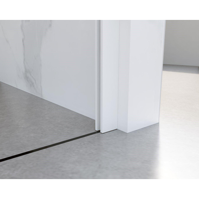 FortiFura Galeria Douche à l'italienne - 110x200cm - verre clair - Blanc mat