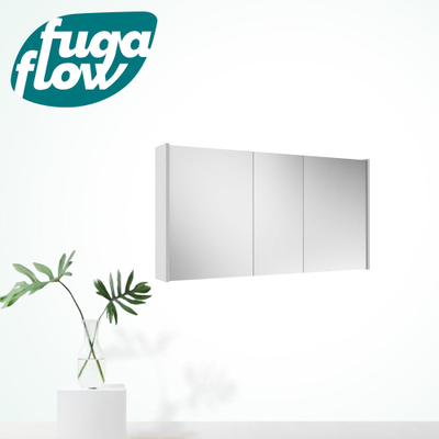 FugaFlow Eccelente Arredo spiegel badkamer spiegelkast - 120x63x16cm - inclusief zijpanelen - mat wit - Black Friday -