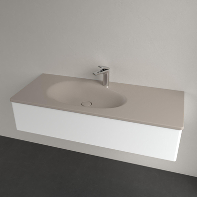 Villeroy & Boch Antao meubelwastafel - 120x50cm - 1 kraangat - met overloop CeramicPlus - mat almond (beige)