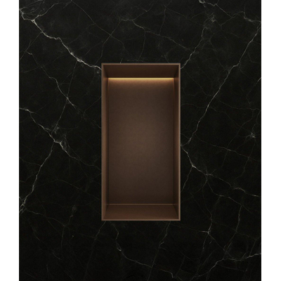 Hotbath &MORE Boîte à encastrer ou niche murale encastrée - 30x15x10 - sans cadre + LED - Tuscan bronze