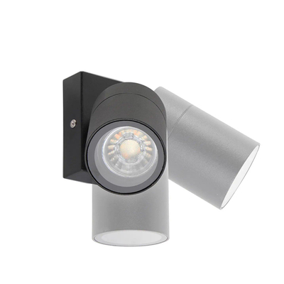 QAZQA Solo Applique murale - 1 lampe - 6cm - IP44 - Cylindre - Noir