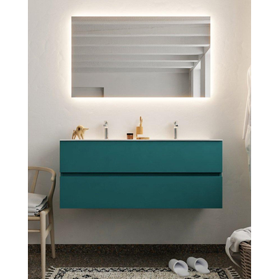 Mondiaz VICA ensemble de meuble de salle de bain - 120cm - meuble sous-vasque smag - 2 tiroirs - lavabo moon double - 2 trous de robinet - version XL 60cm de haut