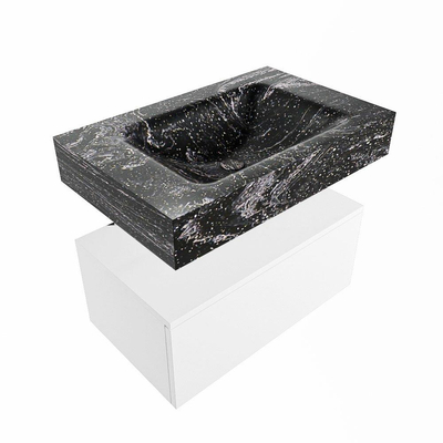 MONDIAZ ALAN - DLUX Badkamermeubelset - 70cm - onderkast - Talc - 1 lade - vrijhangende wastafel - wasbak midden - 0 kraangaten - Lava