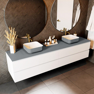Mondiaz TOP 51 Plan sous vasque - 220x51x0.9cm - compatible comme plan de meuble - solid surface -