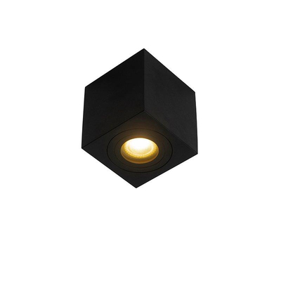QAZQA Capa spot de plafond pour salle de bains - 9x9x9,5cm - carré - noir mat