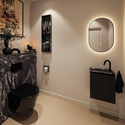 MONDIAZ TURE-DLUX Meuble de WC 40 cm Urban. EDEN lavabo Lava position gauche. Avec 1 trou de robinet.
