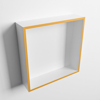 Mondiaz Easy nis 29.5x29.5x8cm voor Inbouw/opbouw 1 open vak Solid surface Talc/Ocher