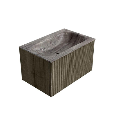 MONDIAZ KURVE-DLUX 70cm badmeubel kleur Shadow met 1 lade en 0 deuren. Wastafel BIG SMALL Midden 1 kraangat Oza.