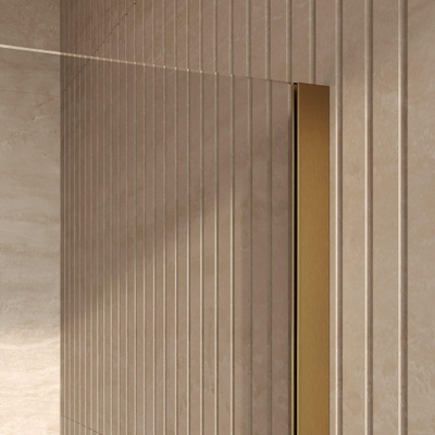 BRAUER Stellar Porte de niche - 2 pièces - 160x200cm - porte battante - revêtement verre - réversible - verre clair - Or brossé PVD