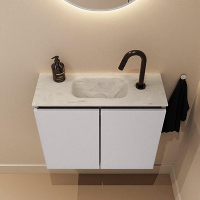 MONDIAZ TURE-DLUX meuble de toilettes 60 cm Cale. EDEN lavabo Opalo position milieu. Avec 1 trou de robinet.