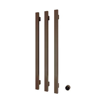 Hotbath &MORE Handdoekradiator - 57x115cm - vierkant - 3 stangen - verticaal - met schakelaar - tuscan bronze (brons)