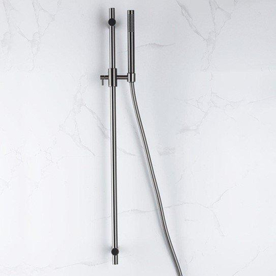 FugaFlow Eccelente Ensemble barre de glissement avec douchette à main, flexible de douche lisse Gunmetal PVD brossé