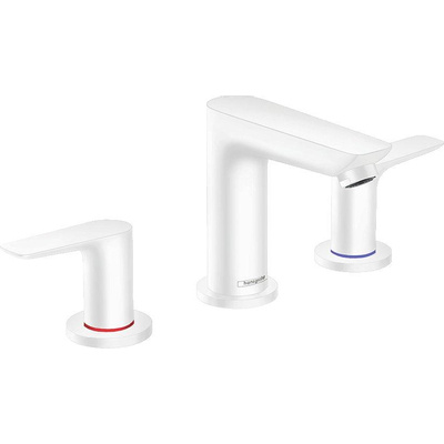 Hansgrohe Talis E wastafelkraan - opbouw - laag - 3-gats - tweegreeps - met waste - mat wit