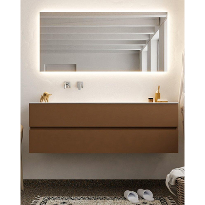 Mondiaz VICA ensemble de meuble de salle de bain - 150cm - meuble sous-vasque reposant - 2 tiroirs - lavabo moon gauche - sans trou de robinet XL version 60cm haut