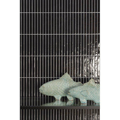 ÉCHANTILLON La Platera Cerámica Kromo Carreau mural en céramique - 35x35cm - 9.2mm - Noir