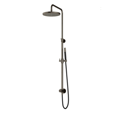 Hotbath Cobber M438 ensemble de douche pluie avec inverseur et flexible de douche de 150 cm avec douche principale ronde de 30 cm douchette à main fer vieilli