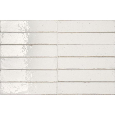 SAMPLE Ceramic-Apolo Raku Carrelage mural - 6X27cm - 7,7mm - Rectangulaire - Warm White Brillant