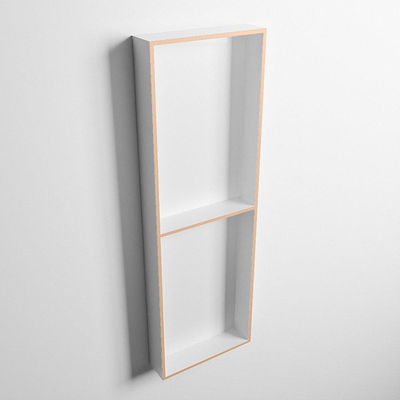 MONDIAZ EASY Nis - 149.5x29.5cm - geschikt voor in- of opbouw - 2 vakken - kleur Rosee | Talc