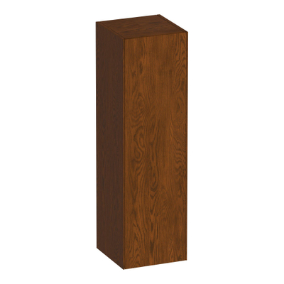 BRAUER Inspire hoge kast 120 met 1 deur greeploos rechtsdraaiend lamellen eiken bruin