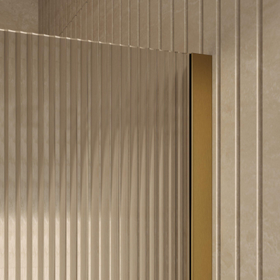 BRAUER Oblivion Paroi de douche à l'italienne - 100x200cm - verre clair nervuré - revêtement de verre - PVD - or brossé