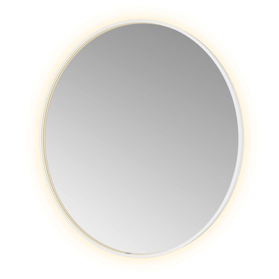 Hotbath &MORE Miroir Round éclairage LED direct et indirect chauffage de miroir dimmable avec télécommande Blanc mat