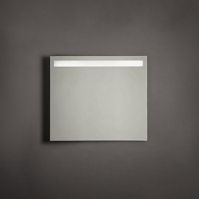 Adema Squared badkamerspiegel 80x70cm met bovenverlichting LED met spiegelverwarming en sensor schakelaar