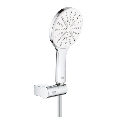 GROHE Rainshower SmartActive 130 Set de douchette - 3 jets - rond - avec support - réglable - flexible lisse - 150cm - chrome/moonwhite