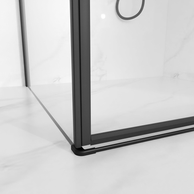 FugaFlow Eccelente Vetro Cabine de douche - 90x180x200 - Profil en verre de sécurité - anti-calcaire - noir mat