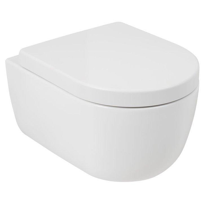 Plieger Kansas hangtoilet – compact – Rimless – 36 x 49 cm – met softclose zitting – mat wit
