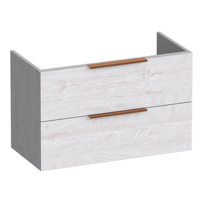 BRAUER Elevate wastafelonderkast ondiep 80 excl. opleggrepen 2 softclose lades en 1 sifon uitsparing - Forest Seashell