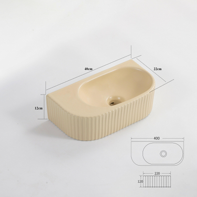 Fugaflow Eccelente Pietra Fontein - 40x22x12cm - Geribbeld - halfrond - zonder kraangat - Keramiek - Beige mat