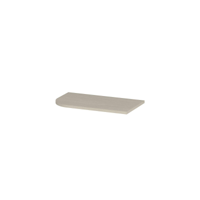 INK Concept R Plan vasque - 40x22x1.7cm - pour meuble sous-lavabo de lave-mains arrondi à gauche - Céramique - Travertin mat