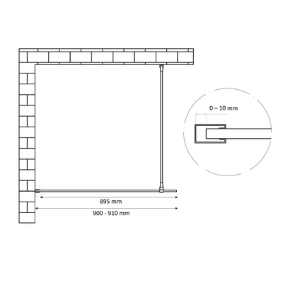 Best Design Dalis-900 Douche à l'italienne 90x200cm avec verre de sécurité 8mm Nano Gunmetal