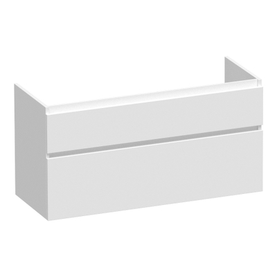BRAUER Delight wastafelonderkast - 120x46x60cm - 2 softclose lades - greeploos - 2 sifon uitsparingen - mat wit
