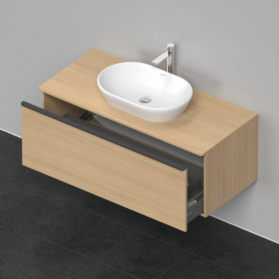 Duravit D-neo Wastafelonderbouwkast - met 1 lade - inclusief consoleplaat - voor 1 wastafel midden - 120x55x45.9cm natu - mat natuur eiken (hout)