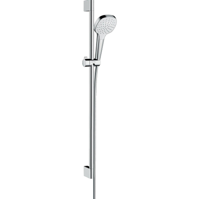 Hansgrohe Croma Select E ensemble barre de douche avec douchette Croma Select E 1 jet EcoSmart 90cm avec flexible Isiflex`B 160cm blanc/chrome