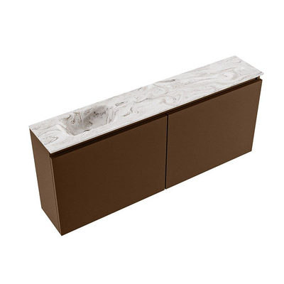 MONDIAZ TURE-DLUX 120cm toiletmeubel Rust. EDEN wastafel Glace positie links. Met 1 kraangat.