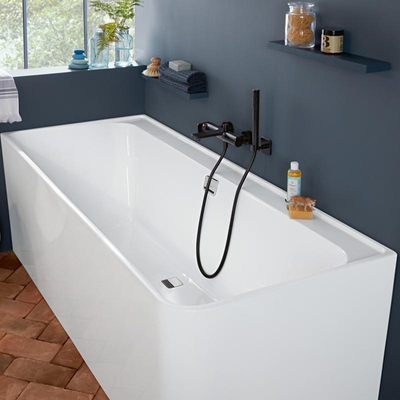 Villeroy & Boch Collaro bain d'angle semi-autoportant - 180x80cm - rectangulaire angle gauche trop-plein chromé Acrylique Blanc Brillant