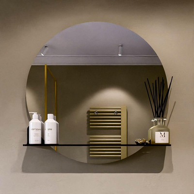 Mondiaz SPOT spiegel – Ø80 cm – met planchet – Urban (zwart)