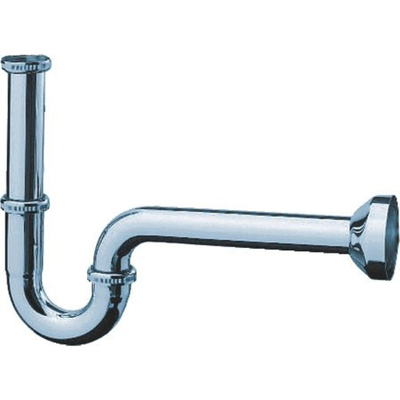 Hansgrohe Sifon 1.1/4inch - met rozet - inclusief muurbuis - messing chroom