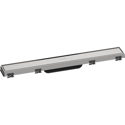 Hansgrohe RainDrain Match Caniveau de douche - 60cm - cadre réglable en hauteur - brushed stainless steel