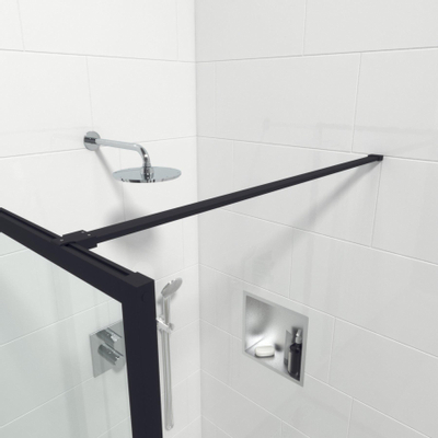 Marenza Bellini Inloopdouche - 100x200cm - veiligheidsglas - helder glas - frame rondom - anti kalk - mat zwart