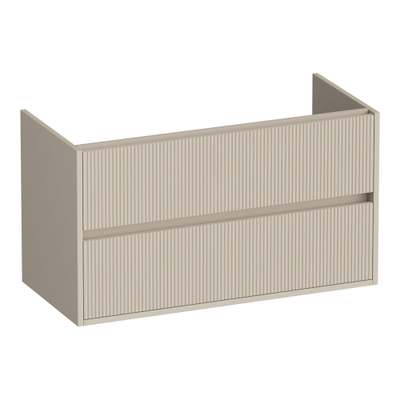 BRAUER Adore Wavy meuble de salle de bains sous-vasque 100 2 tiroirs softclose - sans poignée - 1 découpe pour siphon - beige mat