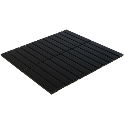 The Mosaic Factory Sevilla mozaïektegel - 29.6x30cm - wand en vloertegel - Rechthoek - Porselein Black Mat