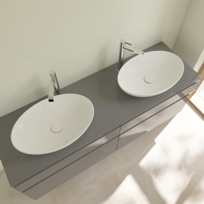 Villeroy & Boch Loop & Friends Lavabo 56x38cm Ovale avec trop-plein CeramicPlus Stone White