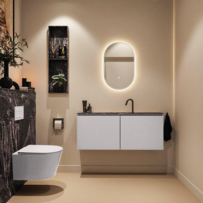 MONDIAZ TURE-DLUX meuble toilettes 120 cm Cale. EDEN lavabo Lava position milieu. Avec 1 trou de robinet.