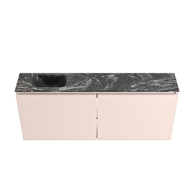 MONDIAZ TURE-DLUX Meuble de toilettes 120cm Rosee. Lavabo EDEN Lava position gauche. Avec 1 trou de robinet.