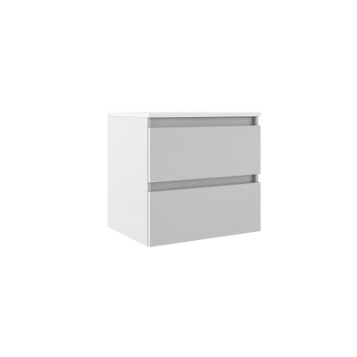 Saniclass Chacito Badkamermeubelset - 60x40x55cm - keramische wastafel glans wit - 1 wasbak - 1 kraangat - 2 lades - mat wit