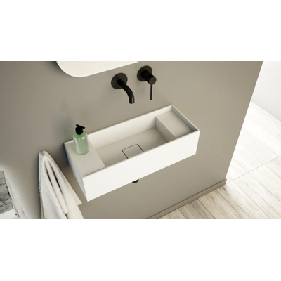 Ideavit SolidBliss Lavabo 55x22x15cm 0 trous de robinet Solid Surface mat blanc