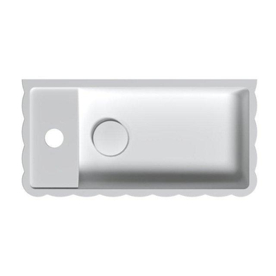 Riho Catching waves Fontein - 44x22cm - 1 kraangat links - solid surface - mat wit
